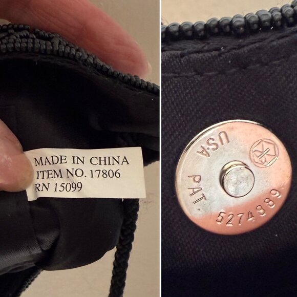 Small Vintage Black Beaded Satin Purse Evening Bag Item 17806 RN 15099 Pre 2006 - Picture 4 of 11